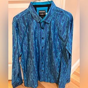 Barabas Men's Vibrant Blue Casual Shirt